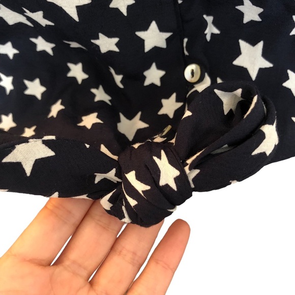 ZARA Star-Print button-down tie front Blouse - Picture 6 of 9